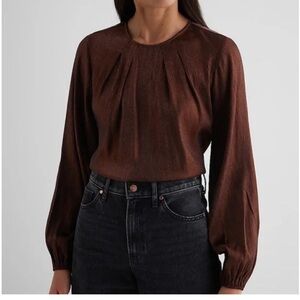 Express Elegant Brown Long Sleeve Women's Top